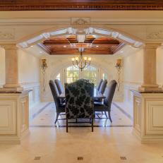 Columns Flank Entrance to Formal Dining Room
