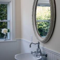 Round, Ornate Bathroom Mirror