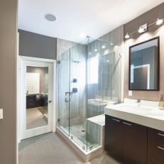 Glass-Enclosed Shower Stall