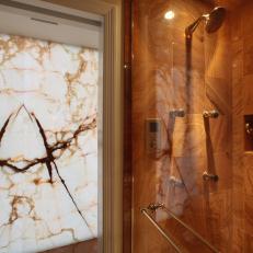 Brown Luxury Shower With Glass Door