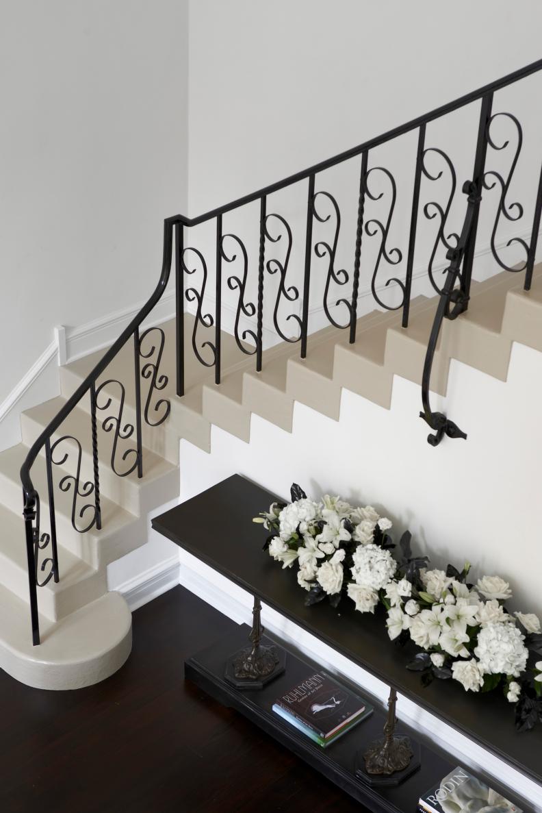 White Stairs With Curlicue Railing