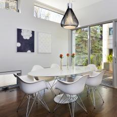Modern White Dining Room Boasts Clean, Simple Lines