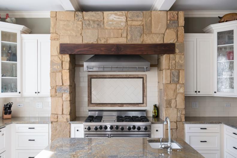 Neutral Stone Around Stainless Steel Oven