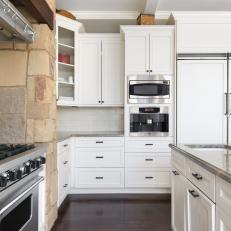 Crisp White Cabinets in Traditional Kitchen