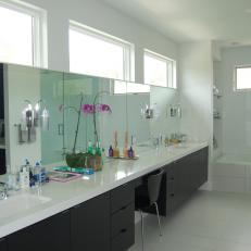 Black and White Modern Double Vanity Bathroom