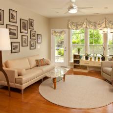 Warm, Modern Family Room With Gallery Wall