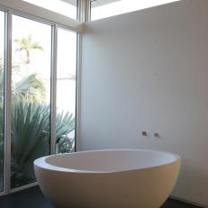 Small Freestanding Bathtub in Modern Bathroom