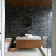 Luxurious Modern Bathroom With Stunning Blue Tile