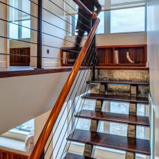 Metal and Wood Open Stairs