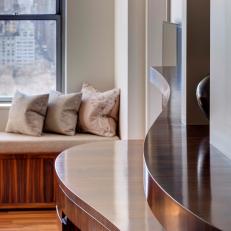 Urban Window Seat and Curved Wood Shelf