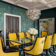 Multicolored Eclectic Dining Room With Art Deco Flair