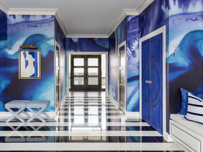 Blue Modern Foyer