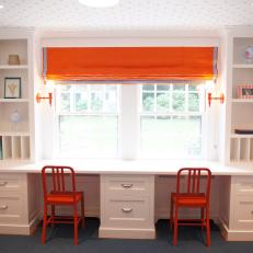 Orange and White Homework Room
