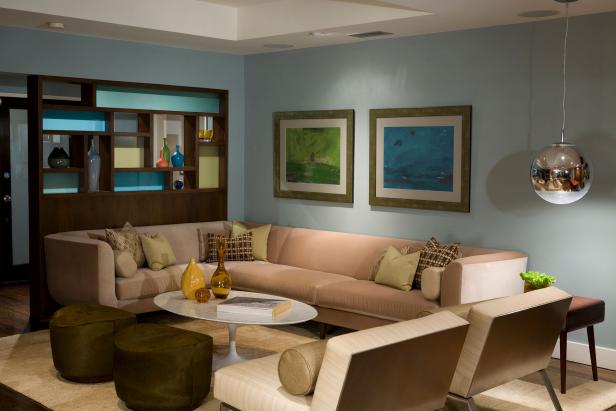 Living Room With Contemporary Sectional | HGTV