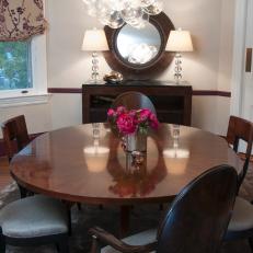 Transitional Dining Room With Round Table