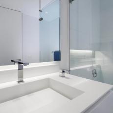 Modern All-White Bathroom