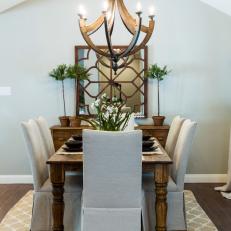 Neutral Dining Room With Warm Touches