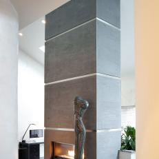 Sleek Fireplace in Modern Home 