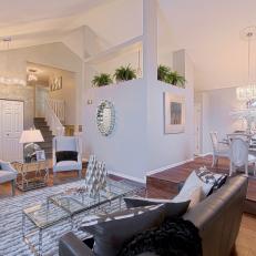Transitional Open Plan Living Room is Calm, Inviting