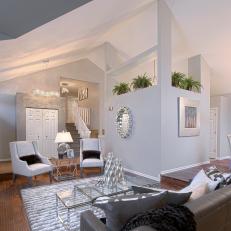 Serene Gray Living Room With Open Plan Design