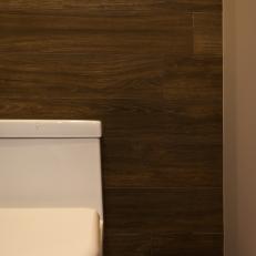 Wood Accent Wall Adds Texture, Warmth to Modern Bathroom