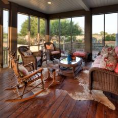 Screened-In Porch With Western-Style Touches