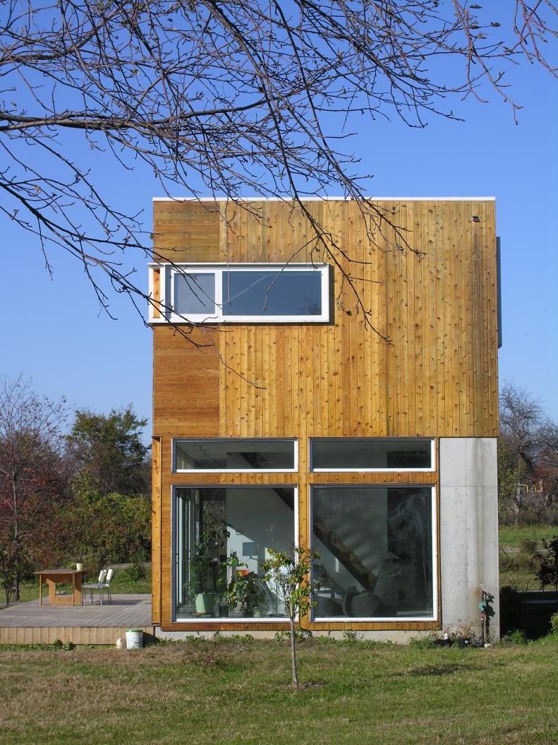 Exterior of Contemporary House With Wood Siding