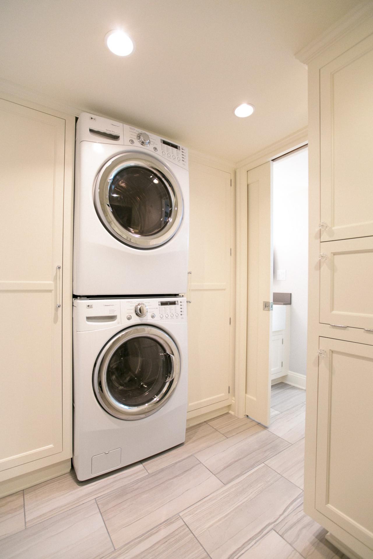 Stacked Washer  and Dryer  Units in Laundry  Room  HGTV