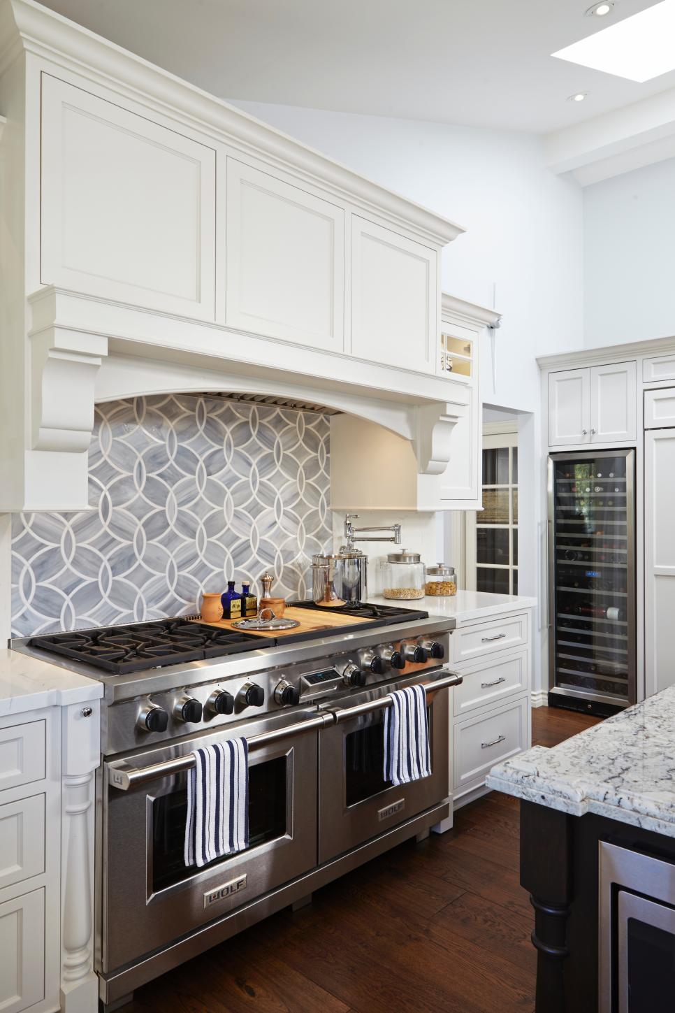 Geometric Tile Backsplash Adds Modern Flair To White Kitchen Hgtv