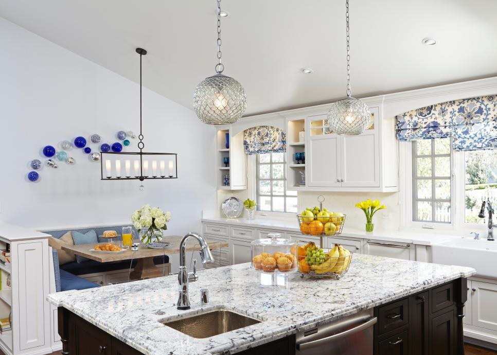 White Kitchen With Blue Accents Feels Bright, Vibrant | HGTV