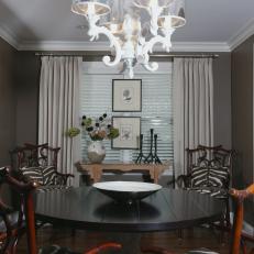 Exotic Dining Room With Animal Print Chairs