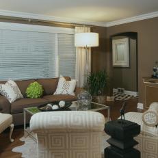 Transitional Brown Living Room