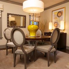 Neutral Dining Room With Pendant Lamp