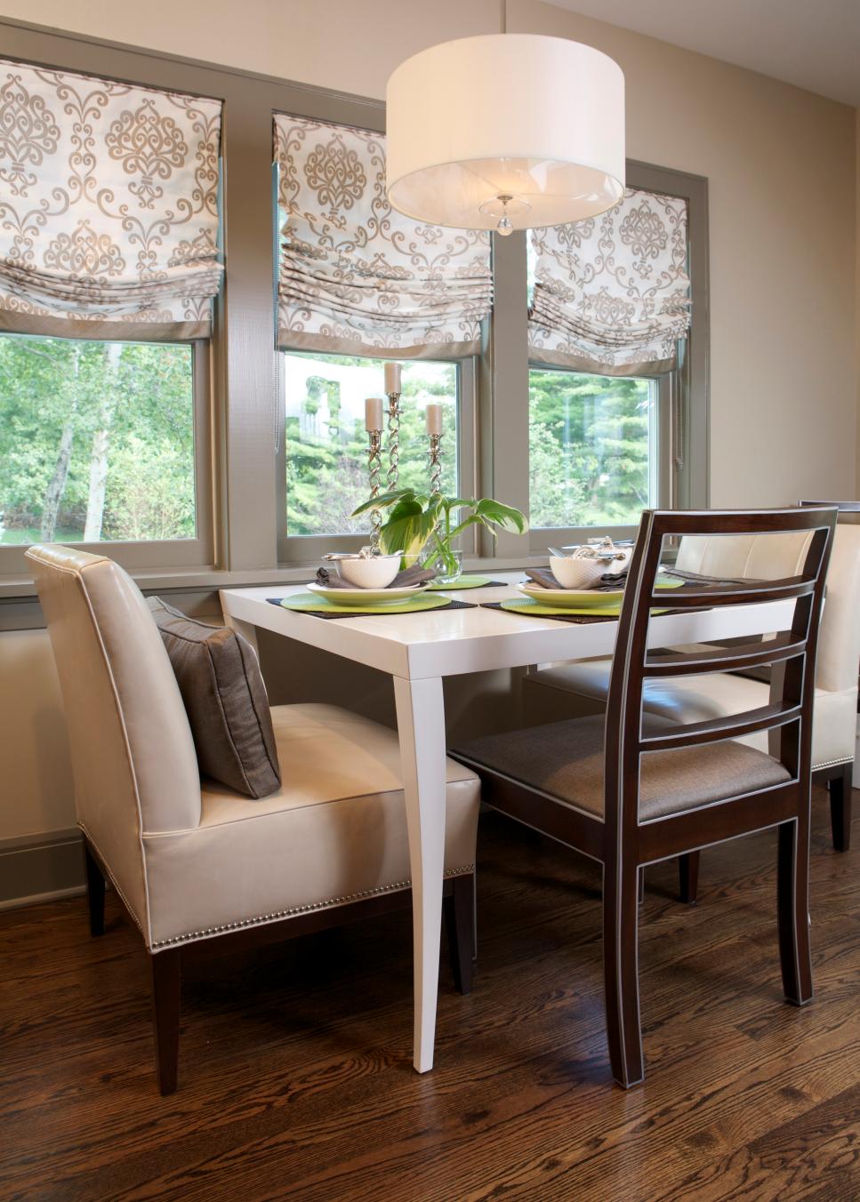 Gray and White Contemporary Dining Area Feels Feminine, Chic | HGTV