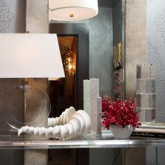 Lucite Table Vignette With Lamp