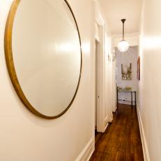 White Hallway With Mirror