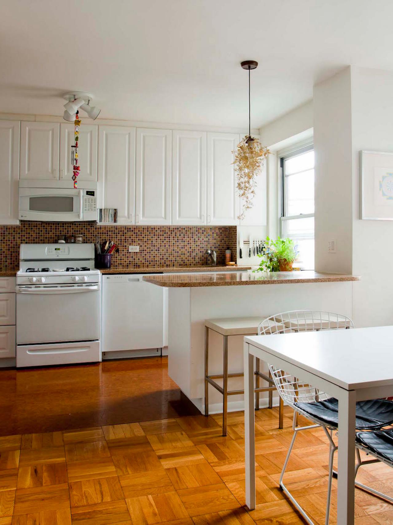  White  Kitchen  in Midcentury Apartment  HGTV