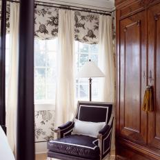 Reading Nook in Traditional Black & White Bedroom