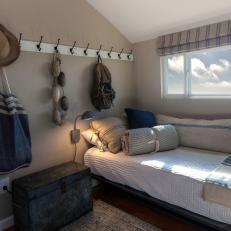 Neutral Coastal Bedroom With Wall Hooks