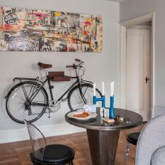 Metal Bistro Table in Eclectic Bachelor Pad