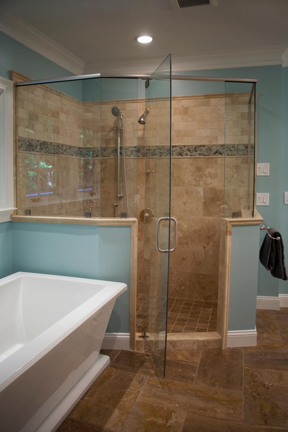 Traditional Master Bathroom With Glass Enclosed Shower | HGTV