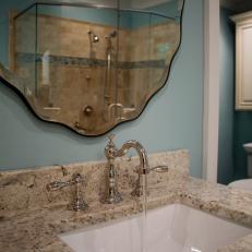 Main Bathroom Sink With Neutral Granite Countertop