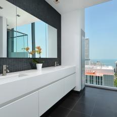 Contemporary Bathroom With Stunning City View