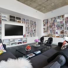 Modern Home Library & Living Room