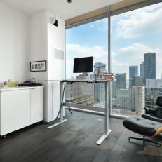 Modern Home Office With Expansive City View
