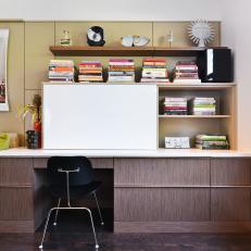 Built-In Desk Adds Home Office To Kitchen