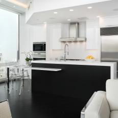 White Kitchen With Modern Table 