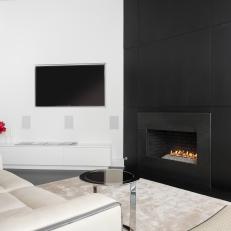 Modern Living Room With Sleek Fireplace 