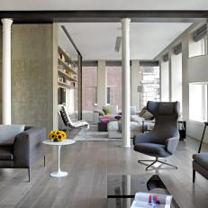 Modern Loft With Traditional Columns 