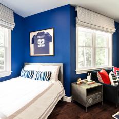 Blue Kid's Bedroom With Jersey